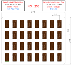 0253 - Rectangular Praline Chocolate Mold