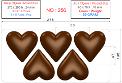 0256 - Kalp Çikolata Kalıbı