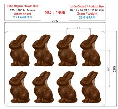 1408 - Tavşan Çikolata Polikarbonat Kalıp