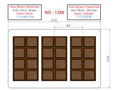 210 Gr.  Dubai Çikolatası Kalıbı - 1388