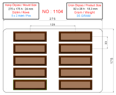1104 - Bar Çikolata Kalıbı (Kitkat, Dido)