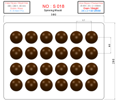 S-018 - Spinning Çikolata Bombası Kalıbı