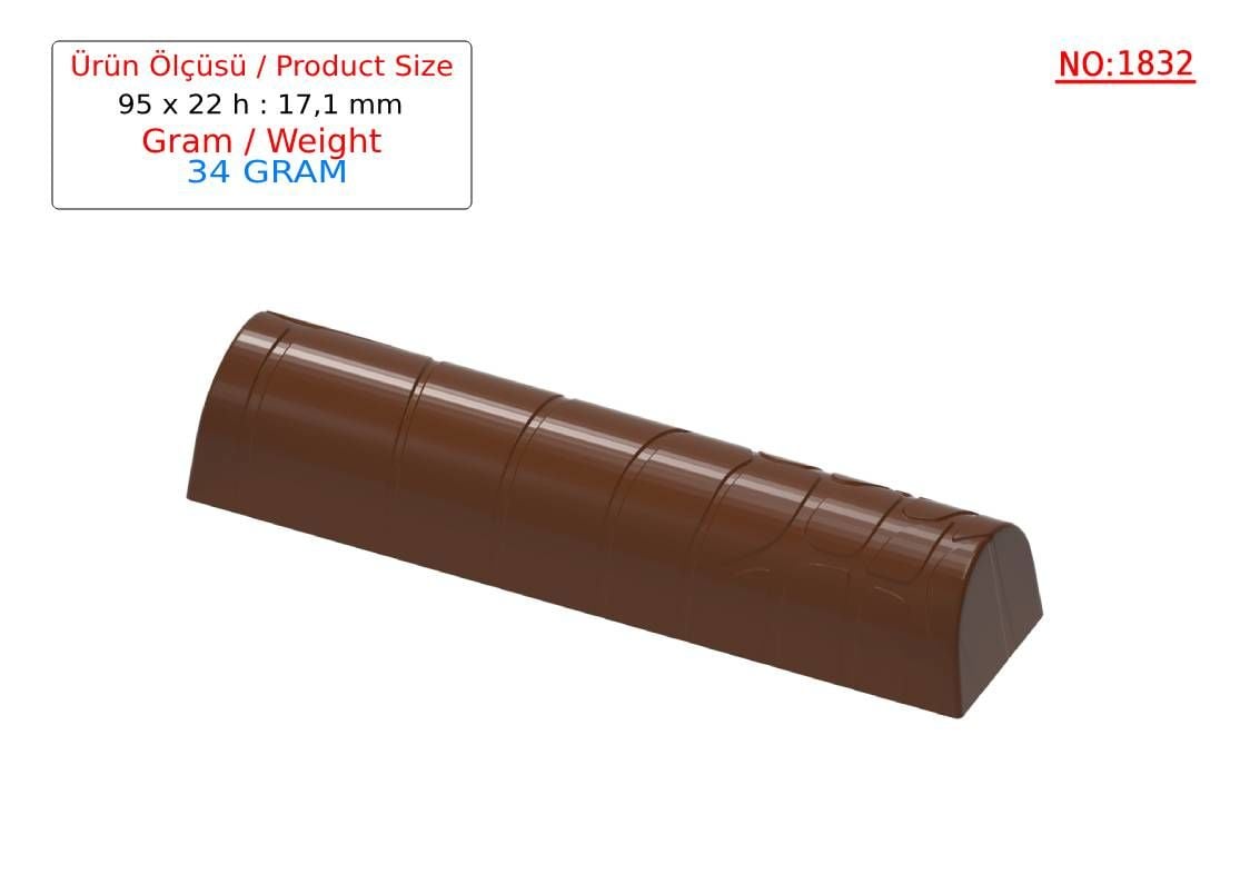 1832 - Chocolate Bar Polycarbonate Mold