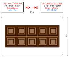 1163 - Mini Kuvertür Tablet Kalıbı