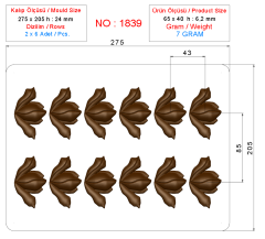 1839 - Moule à chocolat à motifs floraux