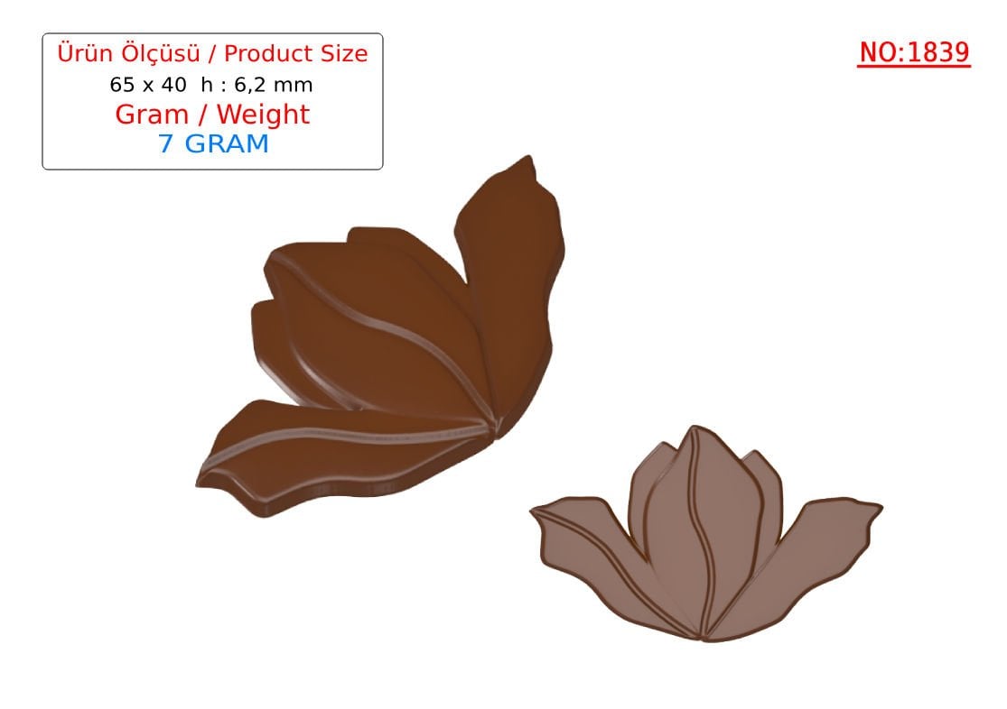 1839 - Çicek Desenli Çikolata Kalıbı