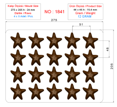 1841 - Yıldız ( Star ) Çikolata Kalıbı