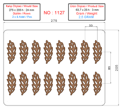 1127 - Dekoratif Yaprak Kalıbı
