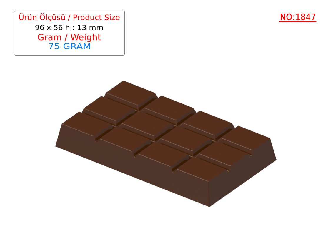 1847 - Tablet Polycarbonate Chocolate Mold