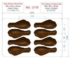 2170 - Chicken Drumstick / Tavuk Budu - Chocolate Mould