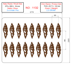 1132 - Dekoratif Yaprak Kalıbı