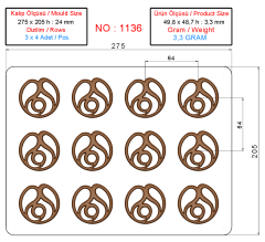 1136 - Dekoratif Gül Kalıbı