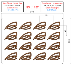 1137 - Moule à Feuilles Décoratives