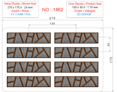 1862 - Polycarbonate Chocolate Bar Mold