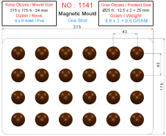 1141 - Mıknatıslı Truffle Top Kalıbı