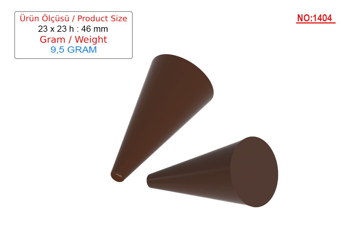 1404 - Külah Polikarbon Çikolata Kalıbı