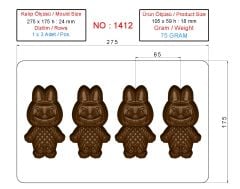 1412 - Labubu Polikarbonat Çikolata Kalıbı 75g