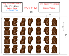 1152 - Karışık Hayvan Figürlü Çikolata