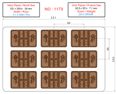 1173 - Tablet Çikolata Kalıbı