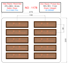 1178 - Bar (I Love You) Chocolate Mold