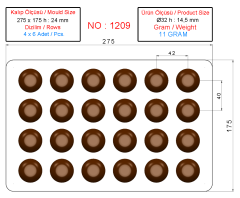 1209 - Çikolata için Polikarbonat Kalıp