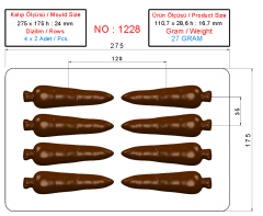 1228 - Havuç Çikolata Polikarbonat Kalıp