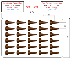1230 - Polikarbonat Vida Çikolata Kalıbı