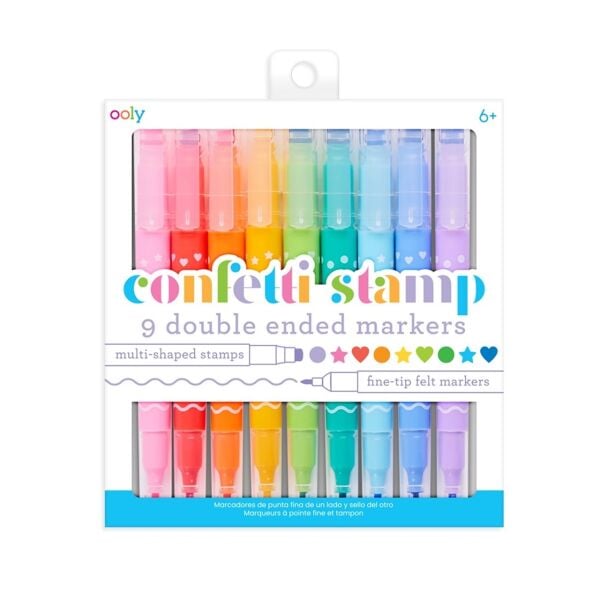 Ooly Confetti Stamp Çift Uçlu 9lu Keçeli Kalem