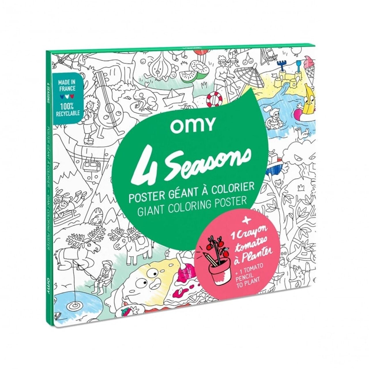 Omy Boyama Posteri - 4 Seasons + Planting Pencil
