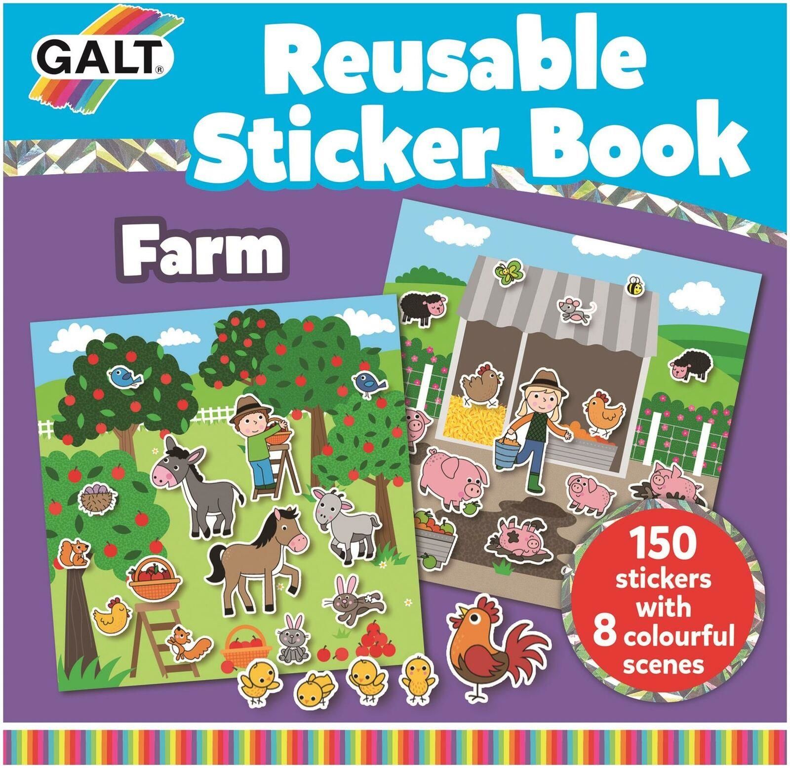 Galt Reusable Sticker Book - Farm 3 Yaş+