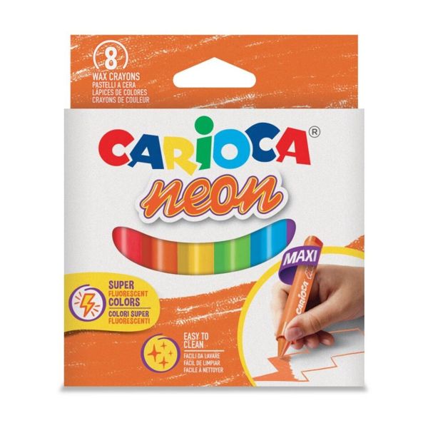 Carioca Jumbo Üçgen Mum Boya Kalemi Neon 8li