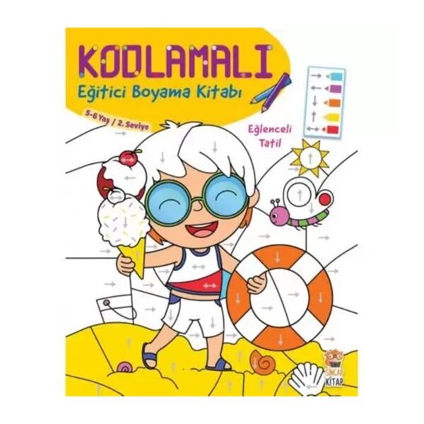 Kodlamalı Eğitici Boyama Kitabı - Eğlenceli Tatil