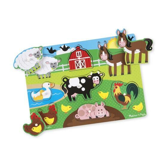 Melissa & Doug Ahşap Tutmalı Yapboz -Çiftlik