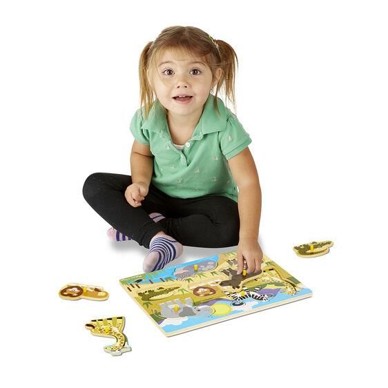 Melissa & Doug Ahşap Tutmalı Yapboz-Safari(Yeni)