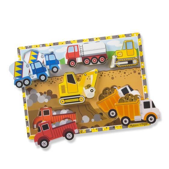 Melissa & Doug Ahşap Tombul Yapboz-İnşaat Araçları