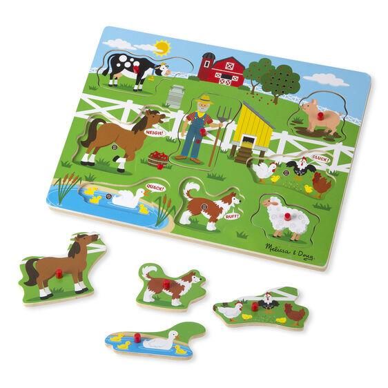 Melissa & Doug Ahşap Sesli Yapboz-Old Macdonald