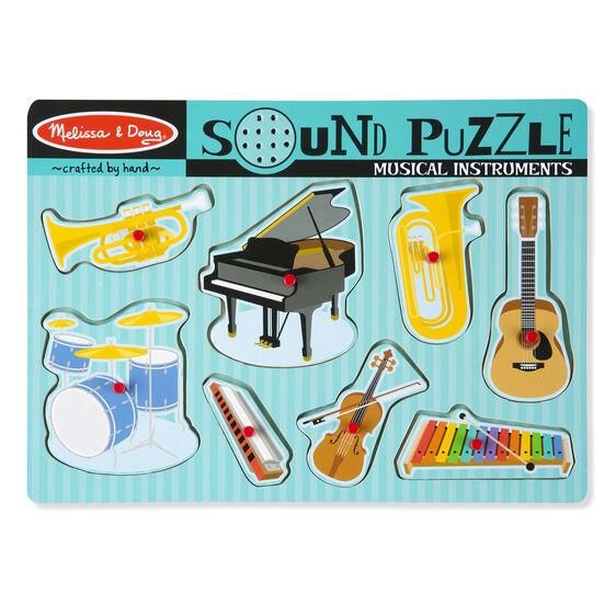 Melissa & Doug Ahşap Sesli Yapboz-Müzik Aletleri