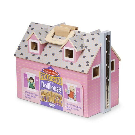 Melissa&Doug Ahşap Taşınabilir Küçük Mobilyalı Ev