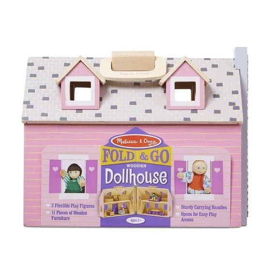 Melissa&Doug Ahşap Taşınabilir Küçük Mobilyalı Ev