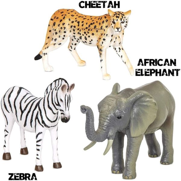Terra Orman Hayvanları 3 lü Set Zebra, Fil ve Çita