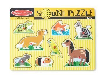 Melissa & Doug Ahşap Sesli Yapboz- Evcil Hayvanlar