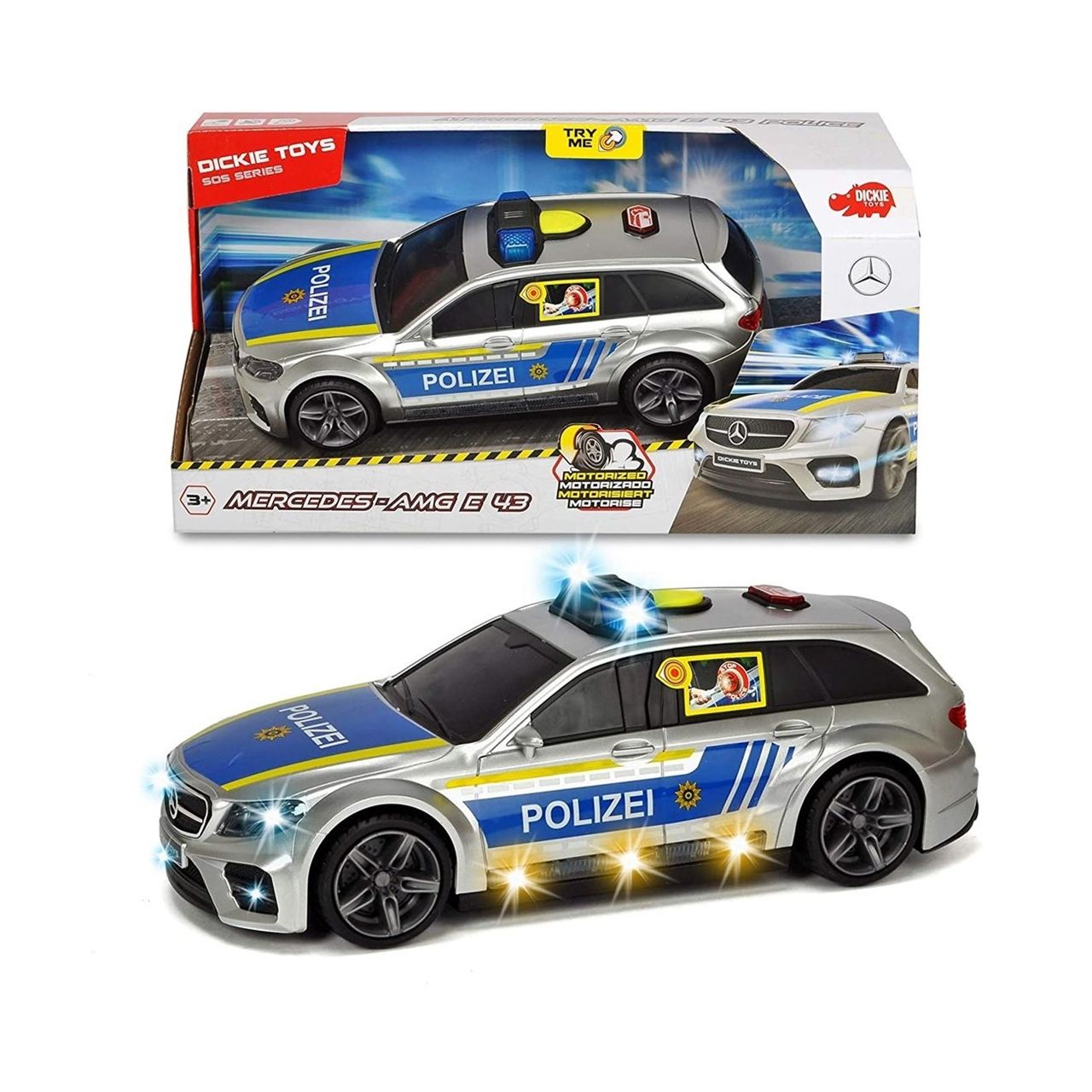 Dickie Toys - Işıklı Ve Sesli Mercedes Polis Araba