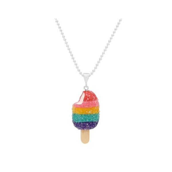 Ice Lollie Gümüş Kolye - Buzlu Rainbow