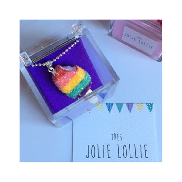 Ice Lollie Gümüş Kolye - Buzlu Rainbow