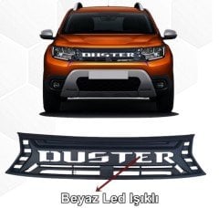 Dacia Duster Beyaz Ledli Işıklı Ön Panjur 2018 Sonrası Uyumlu