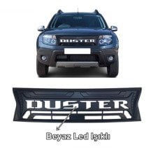 Dacia Duster Beyaz Ledli Işıklı Ön Panjur 2010-2017 Arası Uyumlu