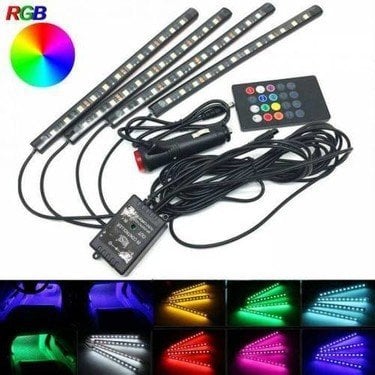 Araç İçi Ayak Altı Aydınlatma Led RGB Kumandalı  Sese Duyarlı