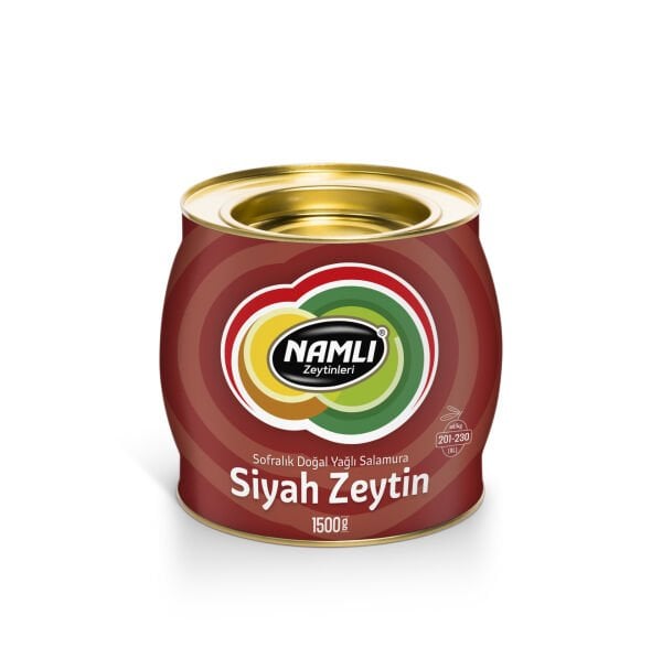 2ADET-1500 gr-Kırmızı Fıçı Salamura Siyah Zeytin + Domat Kırma Yeşil Zeytin