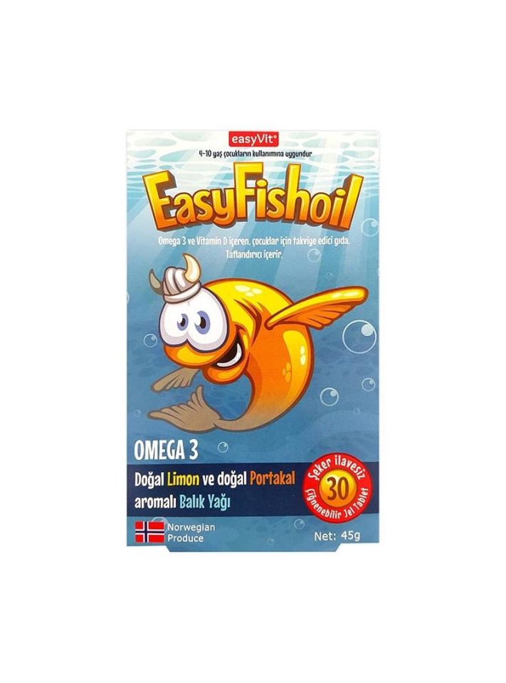 EasyFishoil Portakal Aromalı 30 Çiğneme Tablet