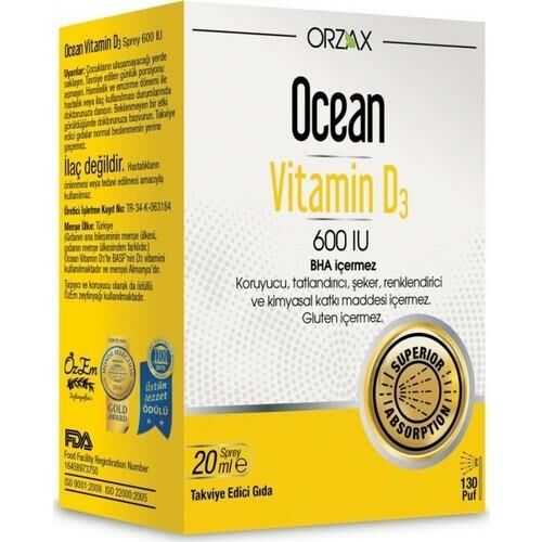 Ocean Vitamin D3 600 IU Spray 20ml